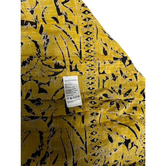 ZIMMERMANN Yellow Cotton Lulu Frill Hem Long Sleeve Maxi A-line Dress Size 0P - Picture 6 of 6